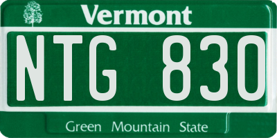 VT license plate NTG830