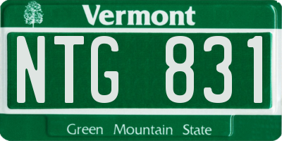 VT license plate NTG831