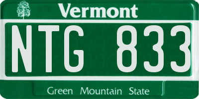 VT license plate NTG833