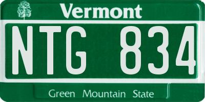 VT license plate NTG834