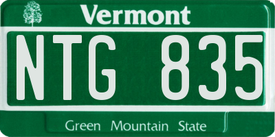 VT license plate NTG835