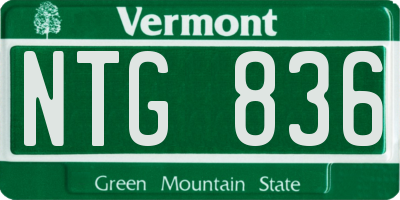 VT license plate NTG836