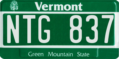 VT license plate NTG837