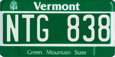 VT license plate NTG838