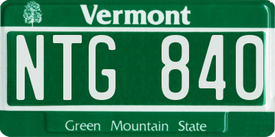VT license plate NTG840