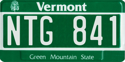 VT license plate NTG841