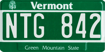 VT license plate NTG842