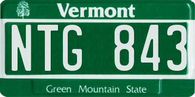 VT license plate NTG843