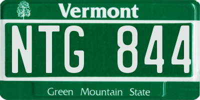 VT license plate NTG844