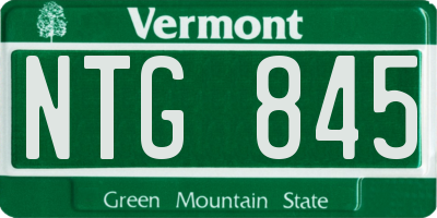 VT license plate NTG845