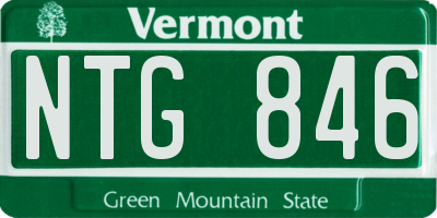VT license plate NTG846