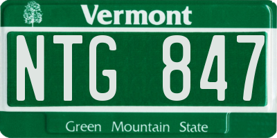 VT license plate NTG847