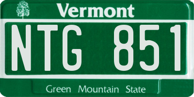 VT license plate NTG851