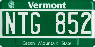 VT license plate NTG852