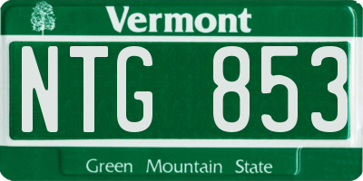 VT license plate NTG853