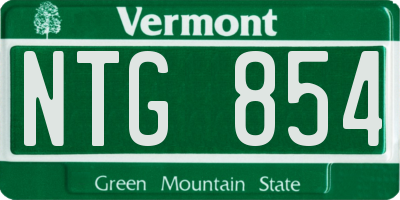 VT license plate NTG854