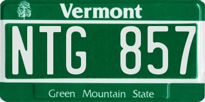 VT license plate NTG857