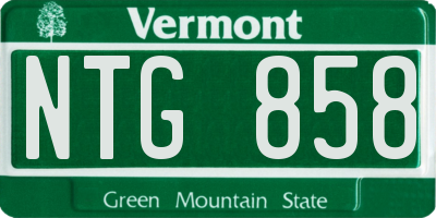 VT license plate NTG858