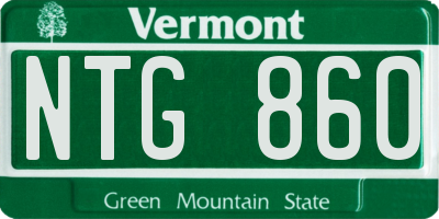 VT license plate NTG860