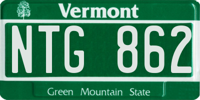 VT license plate NTG862