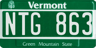 VT license plate NTG863