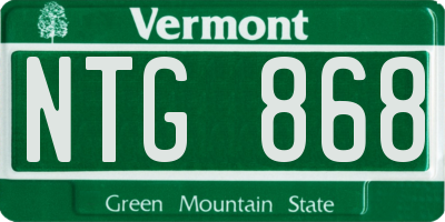 VT license plate NTG868