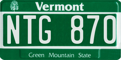 VT license plate NTG870