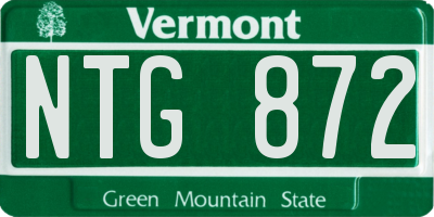 VT license plate NTG872