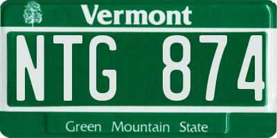 VT license plate NTG874