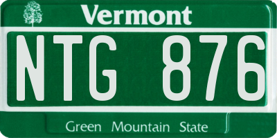 VT license plate NTG876