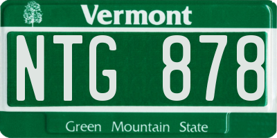 VT license plate NTG878