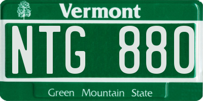 VT license plate NTG880