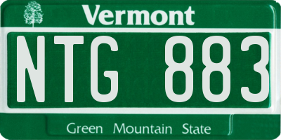 VT license plate NTG883