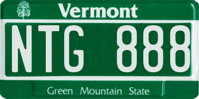 VT license plate NTG888