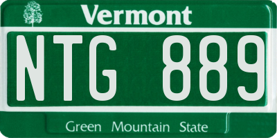 VT license plate NTG889