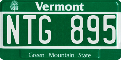 VT license plate NTG895