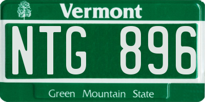 VT license plate NTG896