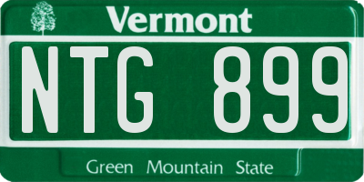 VT license plate NTG899