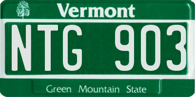 VT license plate NTG903