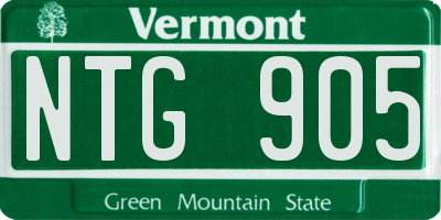 VT license plate NTG905
