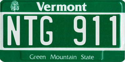VT license plate NTG911