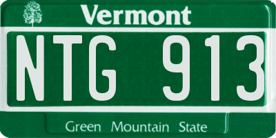 VT license plate NTG913