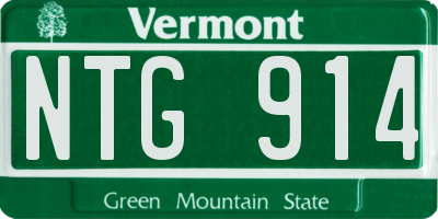 VT license plate NTG914