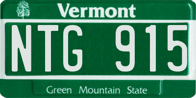 VT license plate NTG915