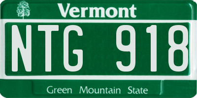 VT license plate NTG918