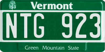 VT license plate NTG923