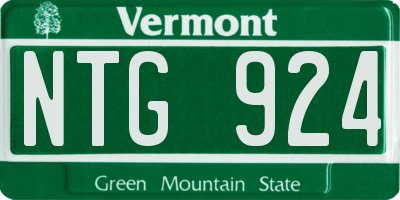 VT license plate NTG924