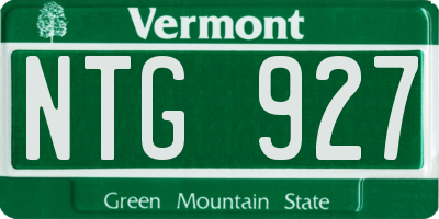 VT license plate NTG927