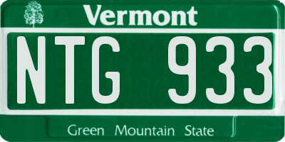 VT license plate NTG933