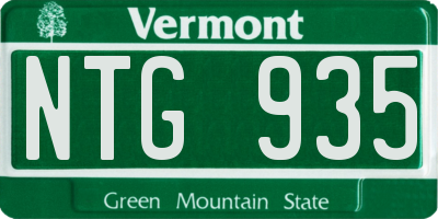 VT license plate NTG935